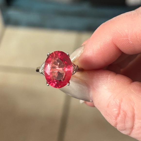 Certified Gemstone 8.85CT Natural Orange Spinel in 925 Sterling Silver Ring Sz 7 - Picture 6 of 11